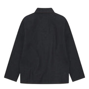Uskees Denim Buttoned Overshirt Raw Orta Denim