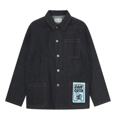 Uskees Denim Buttoned Overshirt Raw Orta Denim - Parasol Store