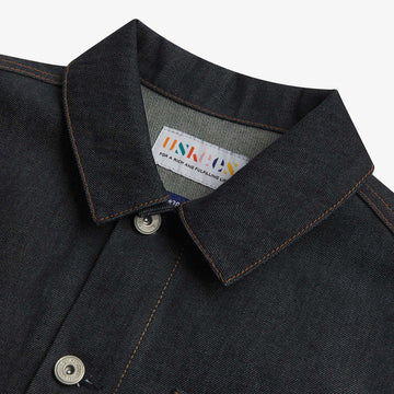 Uskees Denim Buttoned Overshirt Raw Orta Denim - Parasol Store