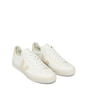 Veja Womens Campo Chromefree Leather Trainer Extra-White Almond - Parasol Store