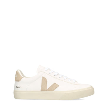 Veja Womens Campo Chromefree Leather Trainer Extra-White Almond - Parasol Store