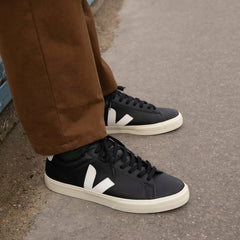 Veja Womens Campo Leather Trainer Black White - Parasol Store
