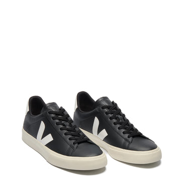 Veja Womens Campo Leather Trainer Black White - Parasol Store