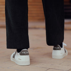 Veja Womens Campo Leather Trainer Extra-White Kaki - Parasol Store