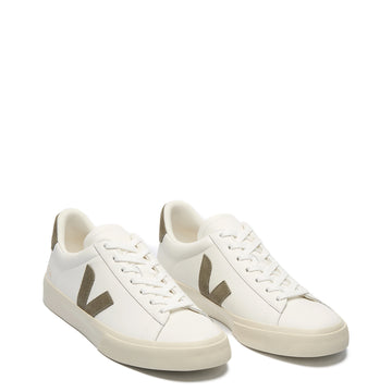 Veja Womens Campo Leather Trainer Extra-White Kaki - Parasol Store