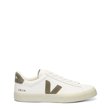 Veja Womens Campo Leather Trainer Extra-White Kaki - Parasol Store