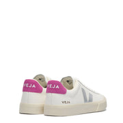 Veja Womens Campo Leather White Silver Ultraviolet