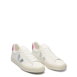 Veja Womens Campo Leather White Silver Ultraviolet