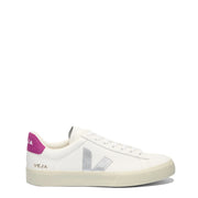 Veja Womens Campo Leather White Silver Ultraviolet
