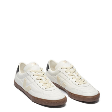 Veja Womens Panenka Leather White Black Bark - Parasol Store