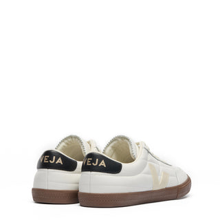 Veja Womens Panenka Leather White Black Bark - Parasol Store