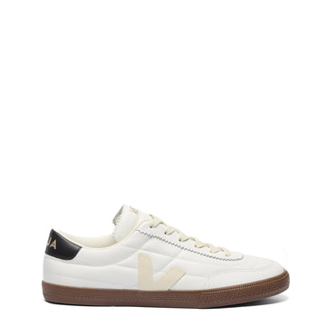 Veja Womens Panenka Leather White Black Bark - Parasol Store