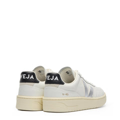 Veja Womens V-90 Leather White Silver Black - Parasol Store