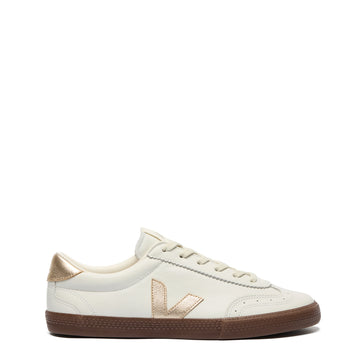 Veja Womens Volley Leather Trainer White Platine Bark