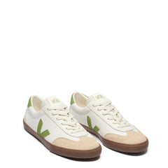 Veja Womens Volley Leather White Kiwi Bark - Parasol Store