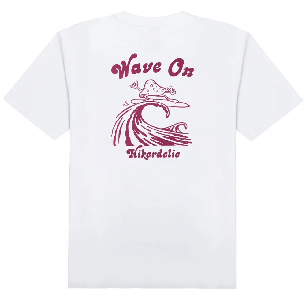 Hikerdelic Wave On SS T-shirt White - Parasol Store