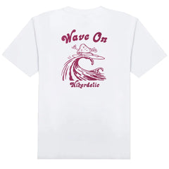 Hikerdelic Wave On SS T-shirt White - Parasol Store