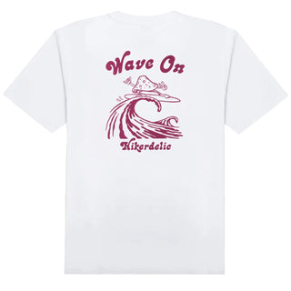 Hikerdelic Wave On SS T-shirt White - Parasol Store