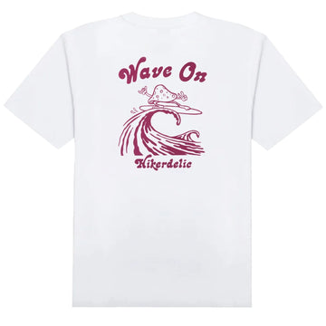 Hikerdelic Wave On SS T-shirt White - Parasol Store