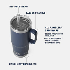 Yeti Rambler 25 Oz Straw Mug Navy - Parasol Store