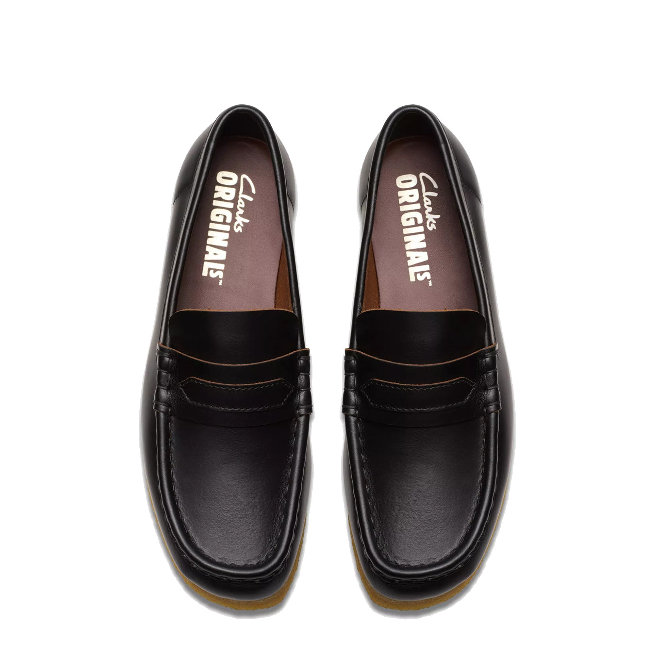 Clarks Originals Womens Wallabee Loafer Black Smooth Leather - Parasol Store