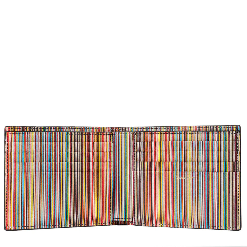Paul Smith Leather Signature Stripe Interior Billfold Wallet Black - Parasol Store