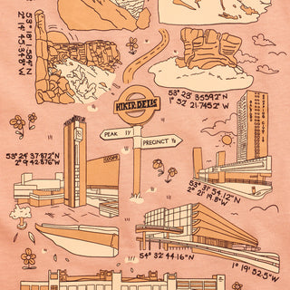 Hikerdelic Peak & Precinct SS T-Shirt Coral Hikerdelic