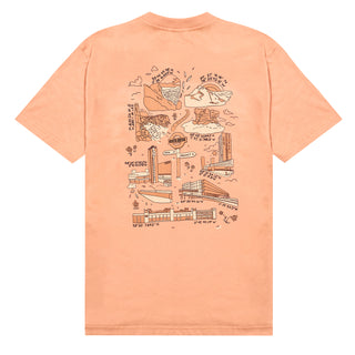 Hikerdelic Peak & Precinct SS T-Shirt Coral Hikerdelic