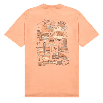 Hikerdelic Peak & Precinct SS T-Shirt Coral Hikerdelic