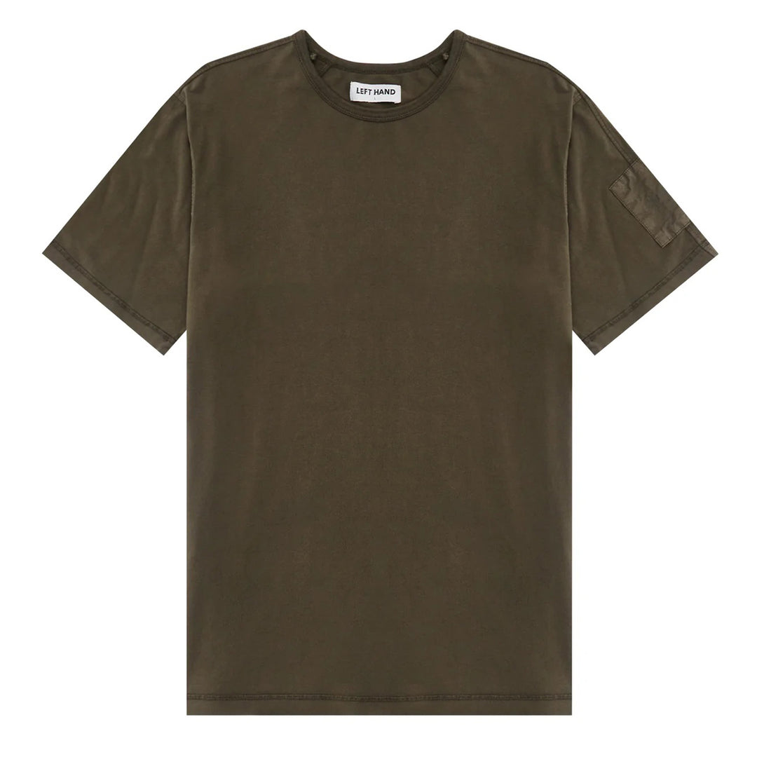 Left Hand Contrast Panel Tee Olive Left Hand