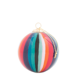 Paul Smith Hand-Painted Artist Stripe Glass Bauble Multicolour