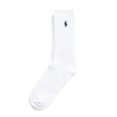 Polo Ralph Lauren Cotton Blend Crew Socks White Navy PP - Parasol Store