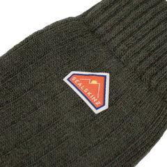 Sealskinz Scarning Recycled Wool and Cashmere Mid Length Colour Block Sock Green - Parasol Store