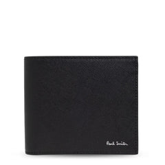 Paul Smith Mini Stripe Leather Billfold Wallet Black - Parasol Store