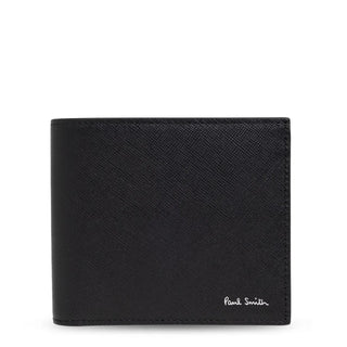 Paul Smith Mini Stripe Leather Billfold Wallet Black - Parasol Store