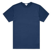 Sunspel Classic Crew Neck T-Shirt Marine Blue Sunspel