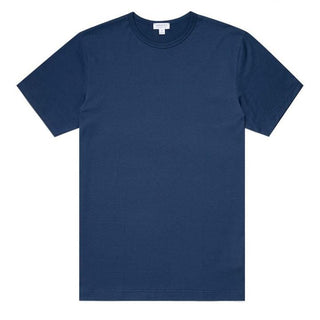 Sunspel Classic Crew Neck T-Shirt Marine Blue Sunspel
