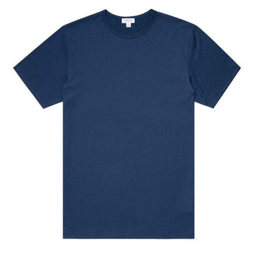Sunspel Classic Crew Neck T-Shirt Marine Blue Sunspel