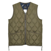 Taion Military Zip V Neck Vest D. Olive Taion