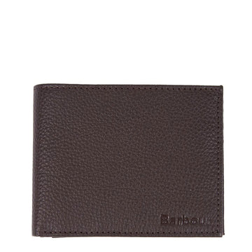 Barbour Amble Leather Billfold Wallet Dark Brown Barbour