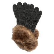 Barbour Womens Penshaw Knitted Gloves Charcoal Grey Barbour