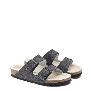 Birkenstock Womens Arizona Wool Felt Narrow Sandals Doubleface Grey Birkenstock