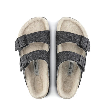 Birkenstock Womens Arizona Wool Felt Narrow Sandals Doubleface Grey Birkenstock