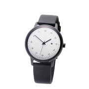 Sazare 38mm Black Honing Finish Watch Black Leather Sazare