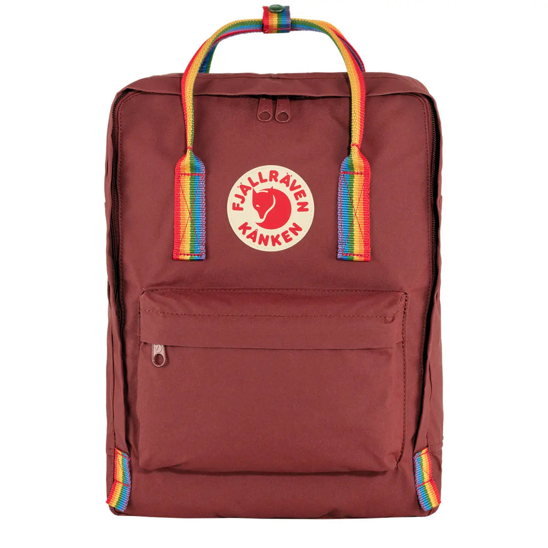 Fjallraven Kanken Classic Backpack Ox Red / Rainbow Pattern Fjallraven Kanken Bags