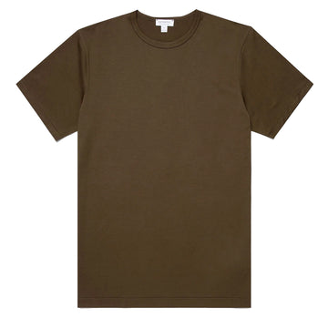 Sunspel Classic Crew T-Shirt Dark Moss Sunspel
