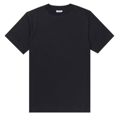Sunspel Brushed Cotton Mock Neck T-Shirt Black Sunspel