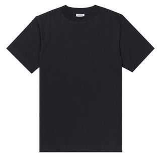 Sunspel Brushed Cotton Mock Neck T-Shirt Black Sunspel