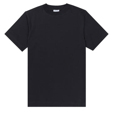 Sunspel Brushed Cotton Mock Neck T-Shirt Black Sunspel