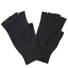 Barbour Fingerless Wool Gloves Black Barbour